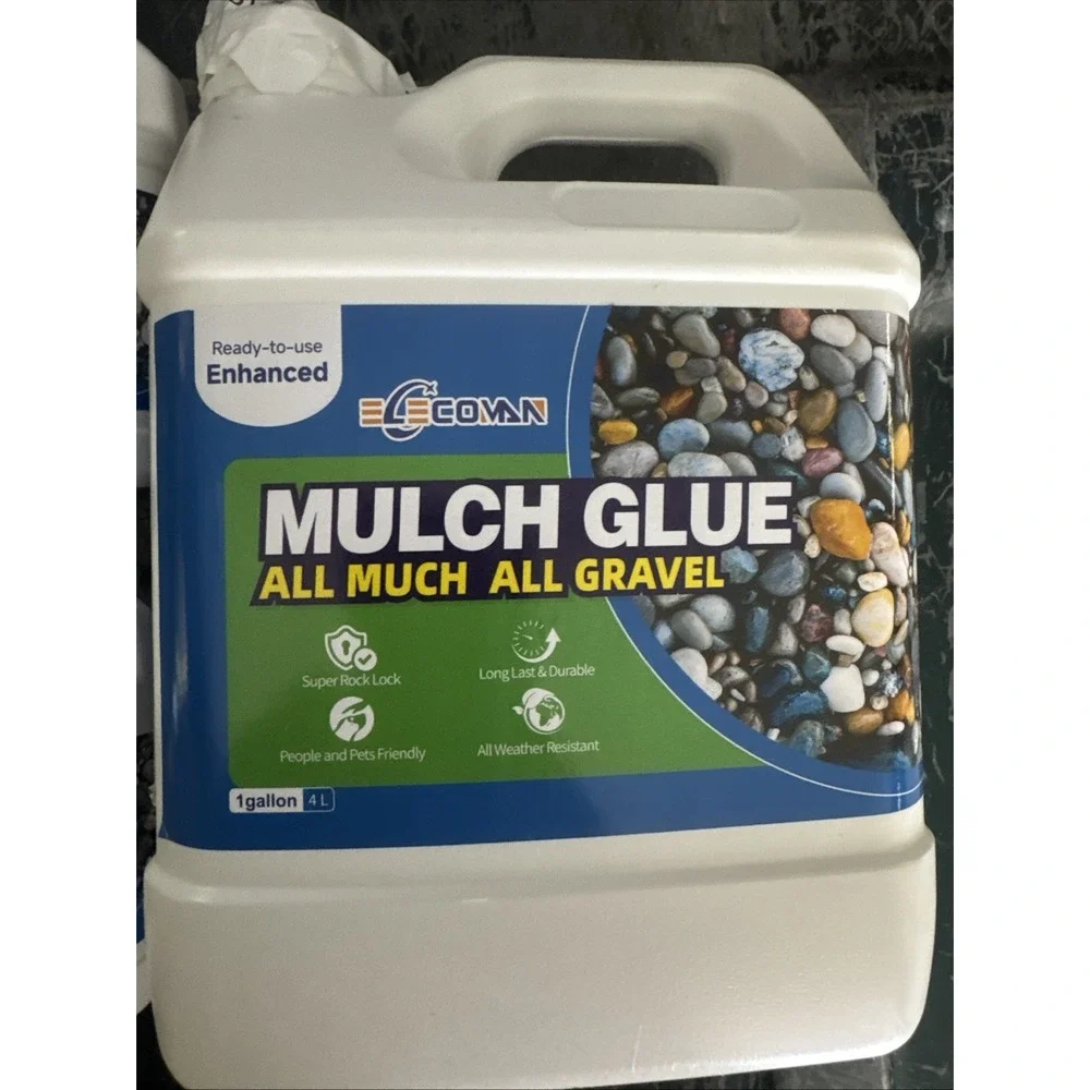 Enhanced Mulch Glue Gravel Rock Landscape 1 Gallon-2 16oz Hold Safe For Flowers